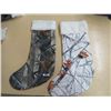Image 1 : CHRISTMAS STOCKINGS - Qty 6, white camo, 2 Green Camo w/white top trim