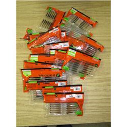 GRUBS & LURES - Trigger, Paddle, Tail Minnows - Black, Gold, Silver, Emerald, Qty 24 pkgs