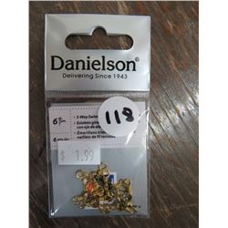 DANIELSON 3 way swivels, Twisted wire eyes, various sizes qty 32