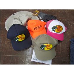 5 HATS & 1 Car Hart grip glove, large, returned