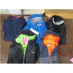 JACKETS - Columbia fleece XXL, navy; Ascend zip front w/hood, Lrg; Red Head 1 -zip front w/orange li