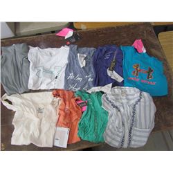 T-SHIRTS womens tank 1-XXL, 1-Lrg, 1-Sm; Sleeveless 1-XL; Short Sleeve 2-Lrg, 1-Med, 1-Sm; Long Slee