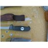 Image 1 : KNIFE - 14" blade, 3 Knives w/sheaths 5", 5½", 8¼" blades, switch blade 5"
