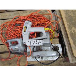 B&D skill saw & jig saw, elec. Stapler, ext cord
