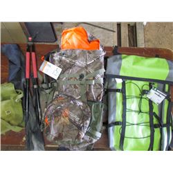 2 - BACK PACKS - Vorn Deer Pack, Expedition Series, 1 knap sack, Bog Pod gun holder