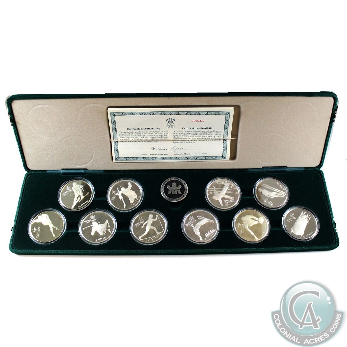1988 Calgary Olympic Sterling Silver 10Coin Set in the Original