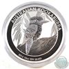 Image 1 : 2014 Australian 10oz .999 Fine Silver Kookaburra (Tax Exempt). Capsule is scuffed