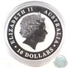 Image 2 : 2014 Australian 10oz .999 Fine Silver Kookaburra (Tax Exempt). Capsule is scuffed