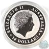 Image 2 : 2016 Australian 10oz .999 Fine Silver Kookaburra (Tax Exempt). Capsule is lightly scuffed
