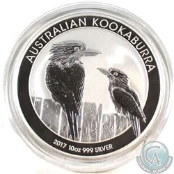 2017 Australian 10oz .999 Fine Silver Kookaburra (Tax Exempt). Capsule is lightly scuffed