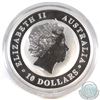 Image 2 : 2018 Australian 10oz .999 Fine Silver Kookaburra (Tax Exempt). Capsule is lightly scuffed