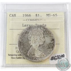 1966 Canada Large Beads $1 ICCS Certified MS-65
