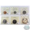 Image 1 : Lot of Canada 1-cent to $1 ICCS Certified Coins - 1970 1-cent MS-64 Red, 2006P 10-cent MS-64 NBU, 20