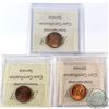 Image 2 : Lot of Canada 1-cent ICCS Certified MS-64 - 1937 Red, 1947 ML Pointed 7 Red & 1948 A to Denticle Red