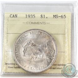 1935 Canada Silver $1 ICCS Certified MS-65