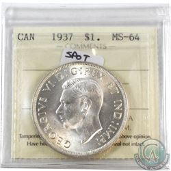 1937 Canada Silver $1 ICCS Certified MS-64 (Spot on Date)