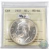 Image 1 : 1937 Canada Silver $1 ICCS Certified MS-64 (Spot on Date)