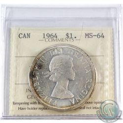 1964 Canada Silver $1 ICCS Certified MS-64