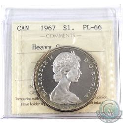 1967 Canada Silver $1 ICCS Certified PL-66 Heavy Cameo