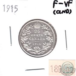 1915 Canada 25-cent F-VF (Cleaned)