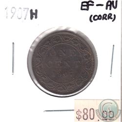 1907H Canada 1-cent EF-AU (Corrosion)