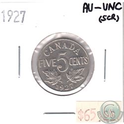 1927 Canada 5-cent AU-UNC (Scratched)