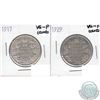 Image 1 : 1917 & 1929 Canada 50-cent VG-F (Cleaned). 2pcs