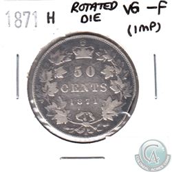 1871H Canada 50-cent Rotated Die VG-F (Impaired)