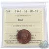 Image 1 : 1942 Canada 1-cent ICCS Certified MS-65 Red