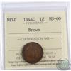 Image 1 : 1944C Newfoundland 1-cent ICCS Certified MS-60 Brown