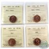 Image 1 : Lot of Canada 1-cent ICCS Certified SP-66/67 Red - 1971 SP-66 Cameo, 1972 SP-67 Cameo, 1975 SP-66 & 