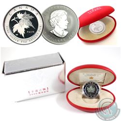 2001 Canada $5 Maple of Good Fortune & 2005 Canada $5 Maple of Hope Fine Silver Coins (TAX Exempt). 