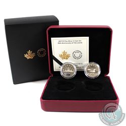 2017 Canada $1 30th Anniversary of the Loonie Fine Silver 2-Coin Set (TAX Exempt).