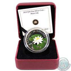 2010 Canada $20 Swarovski Crystal - Crystal Water Lily Fine Silver Coin (missing outer sleeve) Tax E