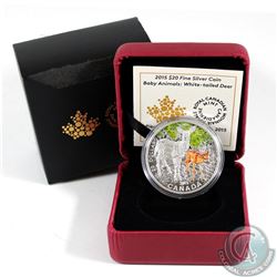 2015 Canada $20 Baby Animals - White-Tailed Deer Fine Silver Coin (outer sleeve has surface tear). T
