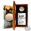 Image 1 : 2004 Canada Majestic Moose $5 Coin and Stamp Set issued by Canada Post. Please note coin has minor t