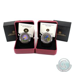 2011 Canada Barn Swallow & 2012 Canada Aster and Bumble Bee 25-cent coloured coins. Please note oute