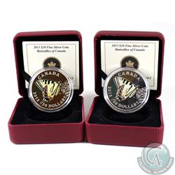2x 2013 Canada $20 Butterflies of Canada Tiger Swallowtail Fine Silver Coins. Coins come encapsulate