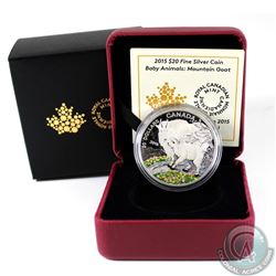 2015 Canada $20 Baby Animals - Mountain Goat Baby Fine Silver Coin (TAX Exempt)