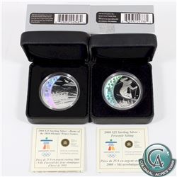 2x 2008 Canada Olympic Games Sterling Silver Hologram Coins. You will receive Freestyle Skiing & Hom