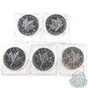 Image 1 : 2009 Canada $5 1oz Fine Silver Maple Leafs (TAX Exempt). Please note may contain toning/spotting. 5p