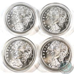 2018 Freedom Girl 1oz. 999 Fine Silver Rounds (TAX Exempt). Please note one capsule is damaged. 4pcs