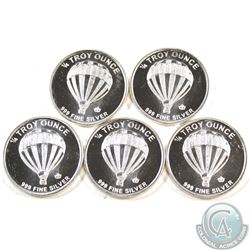 Monarch 1/4oz Hot Air Balloon Fine Silver Coins (TAX Exempt). 5pcs.