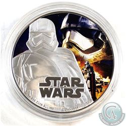 2016 Niue $2 Captain Phasma 1oz Fine Silver Proof Coin (TAX Exempt). Coin comes encapsulated.