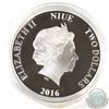 Image 2 : 2016 Niue $2 Rey 1oz Fine Silver Proof Coin (TAX Exempt). Coin comes encapsulated.