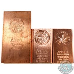 2011 1 Kilo Shroomin, 1/2 Pound Shroomin, 1/2 Pound Legalize it Fine Copper Bars (TAX Exempt). 3pcs.