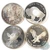 Image 1 : Lot of 1oz Fine Silver Rounds with 4 Different Designs (TAX Exempt). 4pcs