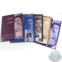 2012 Canada Post Volume 1-5 Diamond Jubilee -Queen Elizabeth II Keepsake Stamp Folders. Folders come