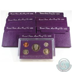 1987-1996 United States Mint Proof Set Collection. You will receive each date released from 1987 to 