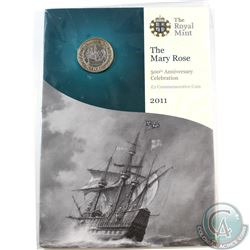 2011 Royal Mint 2 Pound 500th Anniversary Celebration of The Mary Rose.